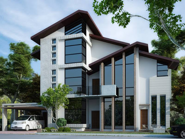 Desain rumah mewah minimalis modern 2 lantai