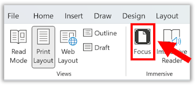 Microsoft Word Focus Feature