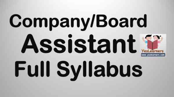 Syllabus Company Assistant