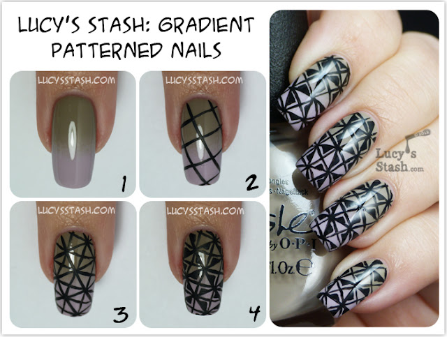 Lucy's Stash - Patterned gradient nails tutorial