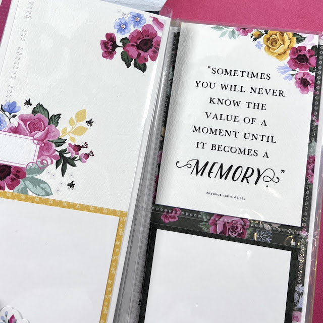 Mom Mother scrapbook album folding page with lots of pretty flowers and photo mats