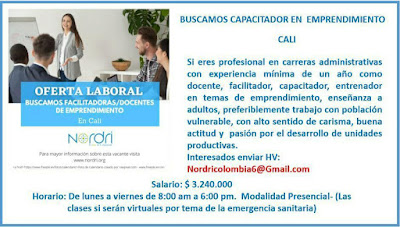 Empleo en Cali Hoy como Facilitador / Docente