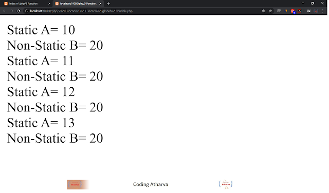 Static variable in PHP