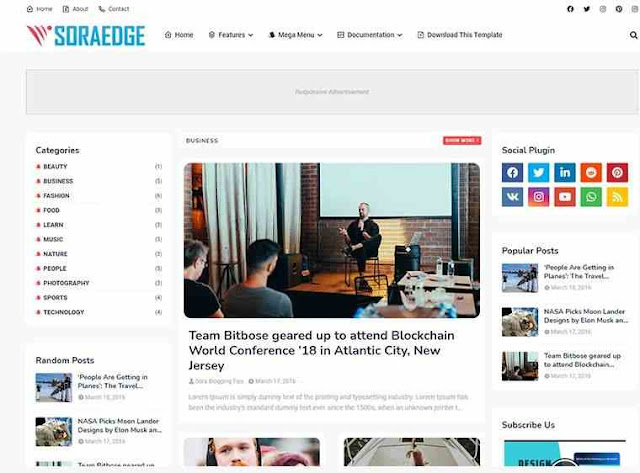 Soraedge Blogger Template