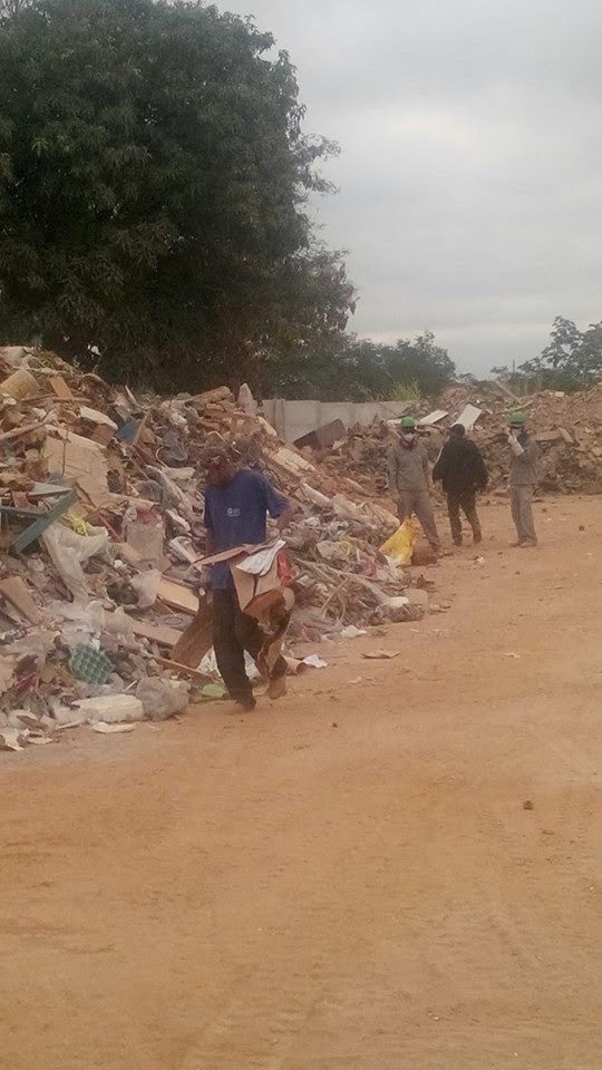  sequência de operação de uma usina de reciclagem de entulho