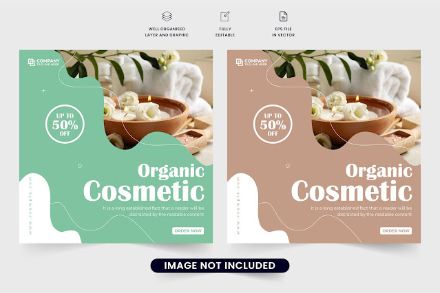 Skincare product sale template vector free download