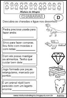 atividades para alfabetização,Charadas