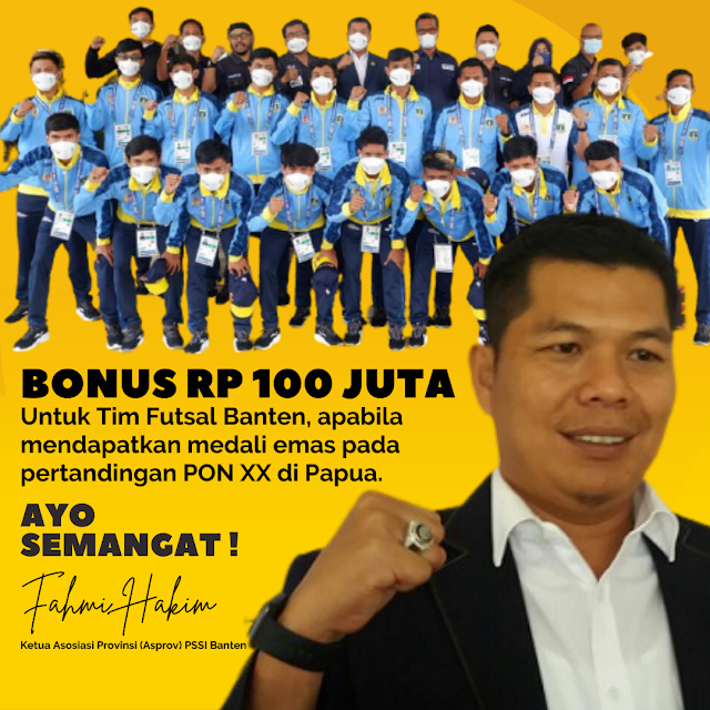 Bonus Rp 100 Juta untuk Tim Futsal Banten