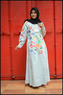 Baju Gamis Katun Yanded Motif Salur