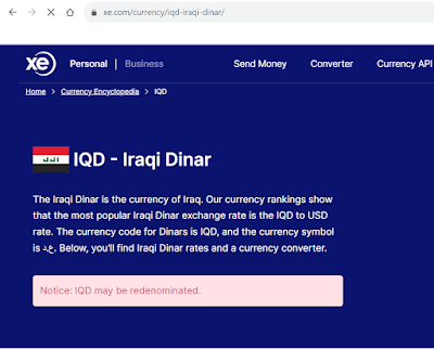 Exchange rate authority Xe believes there may be a major change coming to the Iraqi dinar...