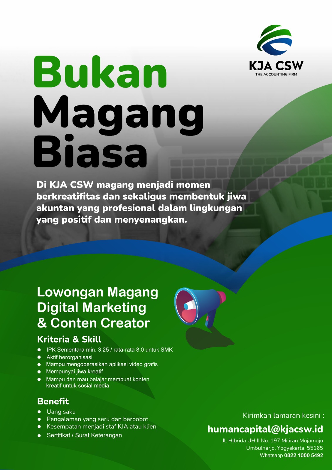 Recruitment Internship Jogja Terbaru di KJA CSW