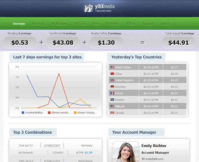 Yllix Media Earnings and Payments