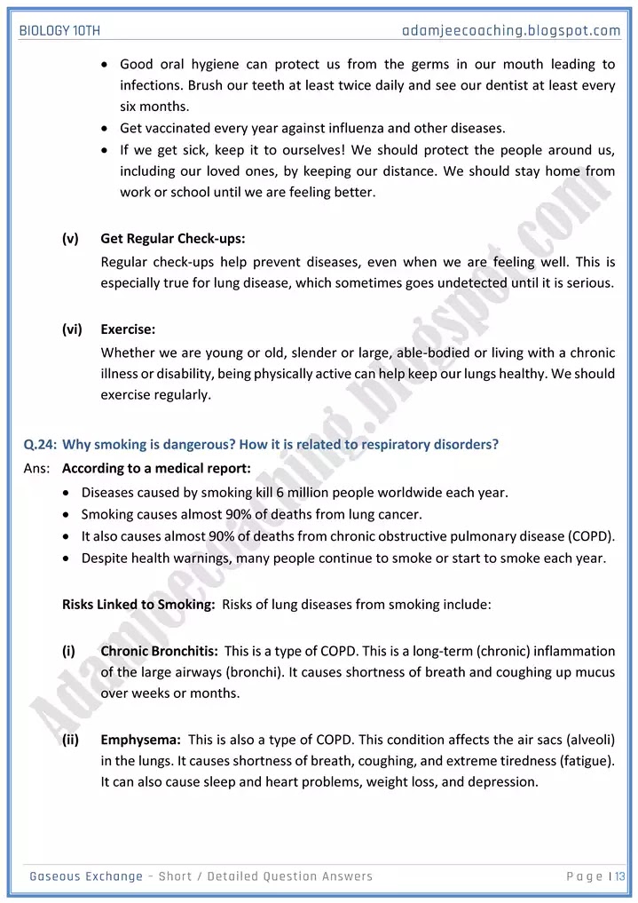 gaseous-exchange-short-and-detailed-answer-questions-biology-10th