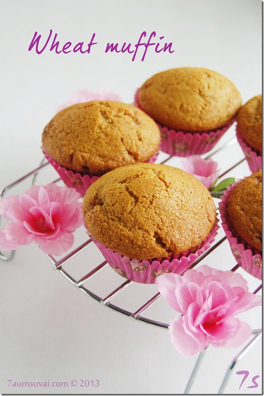 Eggless wheat muffin