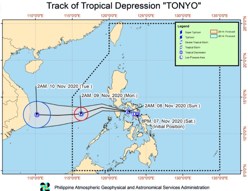 'Bagyong Tonyo' PAGASA weather update November 8, 2020