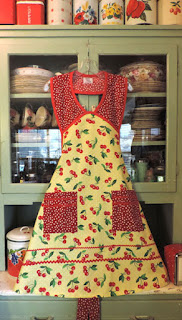  1940 Cherry polka dot apron