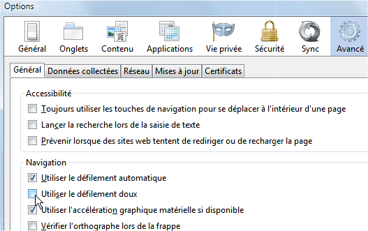 capture d'écran Firefox