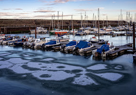 Photo of another view of ice on the water at Maryport Marina