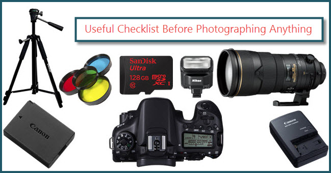 useful checklist before photographing anything