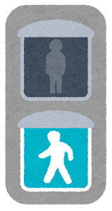 歩行者用の信号機のイラスト（青信号）