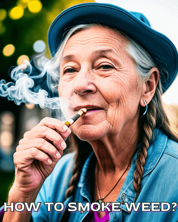 Elderly Woman Smoking Weed