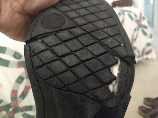 old shoes falling apart