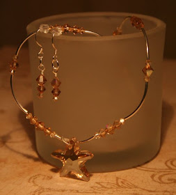 Sleeping Beauty necklace & earrings set - Sterling Silver, Swarovski crystals, Swarovski Heart::All Pretty Things