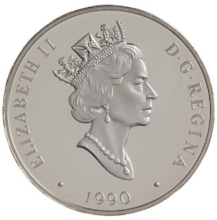 Canada 20 Dollars Silver Coin 1990 Queen Elizabeth II