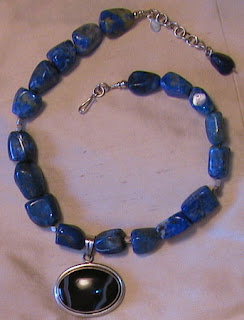 sodalite, agate and sterling silver