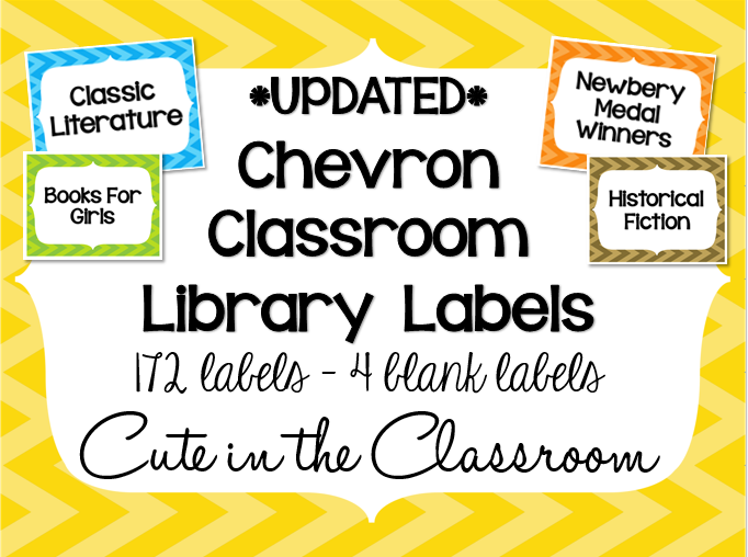 http://www.teacherspayteachers.com/Product/Chevron-Classroom-Library-Labels-779081