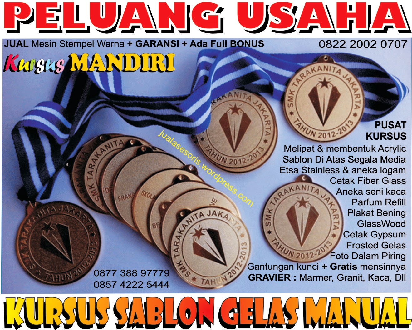 Sablon : Gelas, Piring, Payung, Krt.Undangan, Krt Nama 