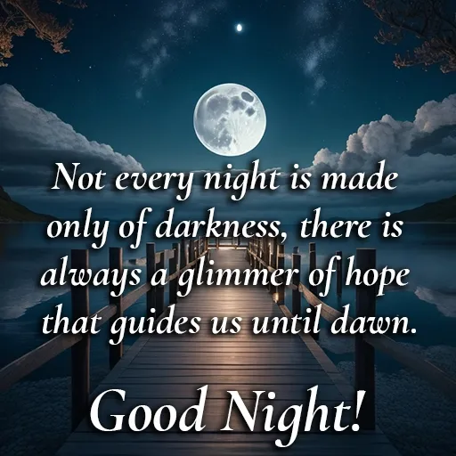 Not every night is made only of darkness, there is always a glimmer of hope that guides us until dawn. Good Night.