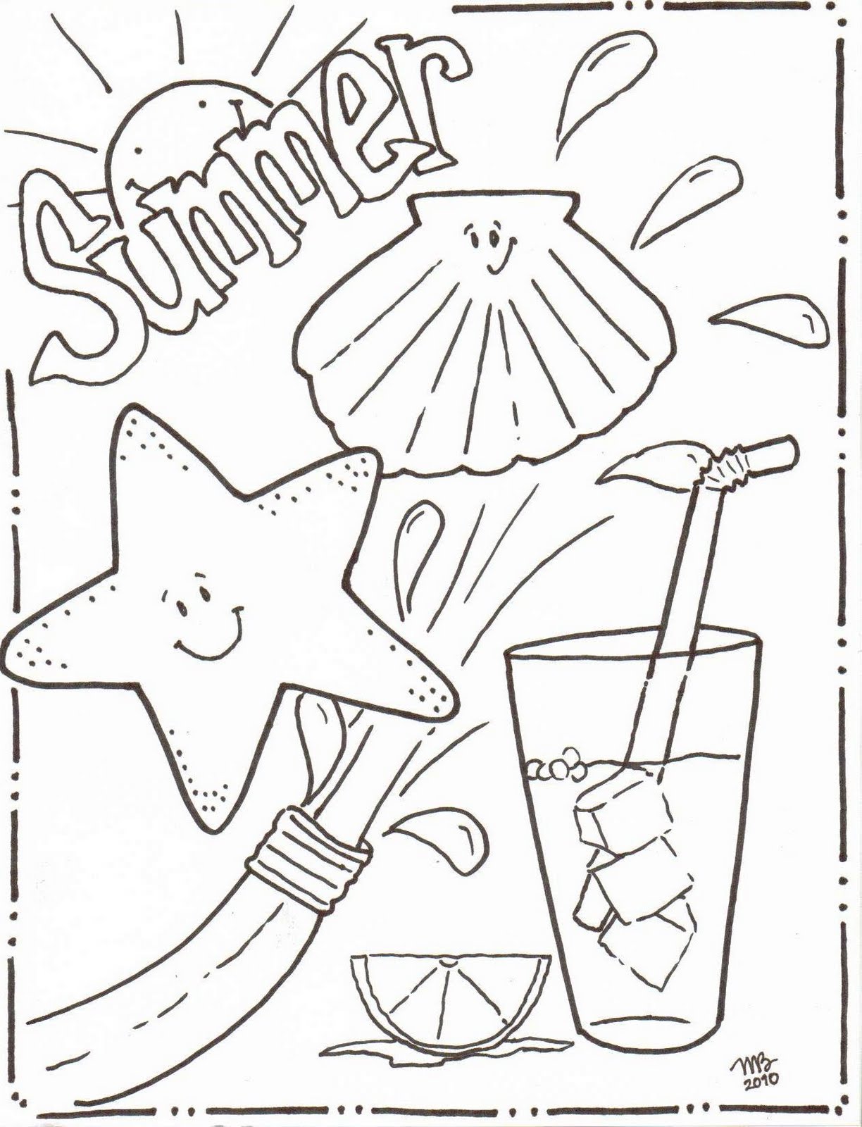  Summer Coloring Sheets For Kids 3