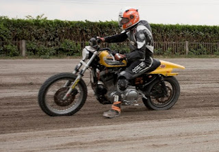 udo meuthen on his sportster tracker in flat track