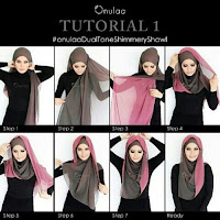 tutorial hijab segi empat simple dan modis