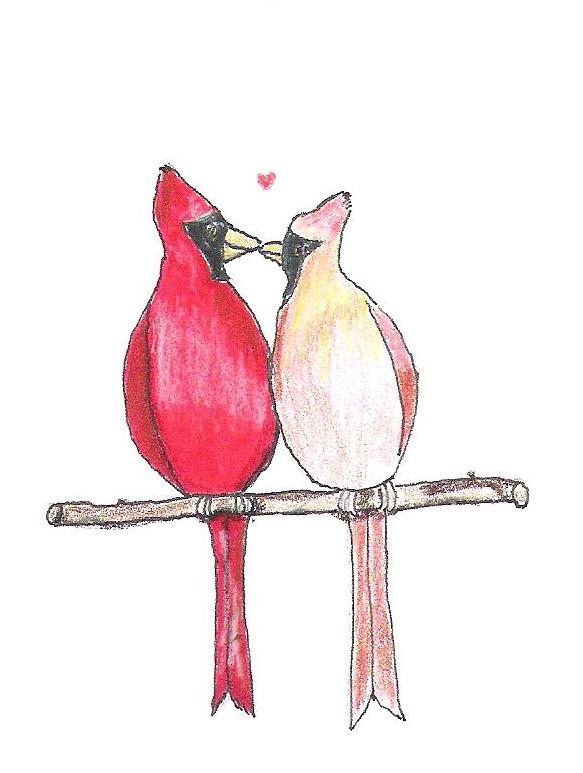 love birds drawing. and my Red Love Birds.