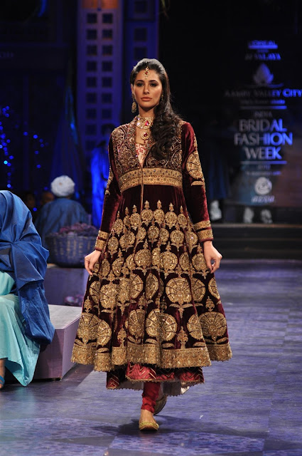 Nargis Fakhri for JJ Valaya at India Bridal Fashion Week