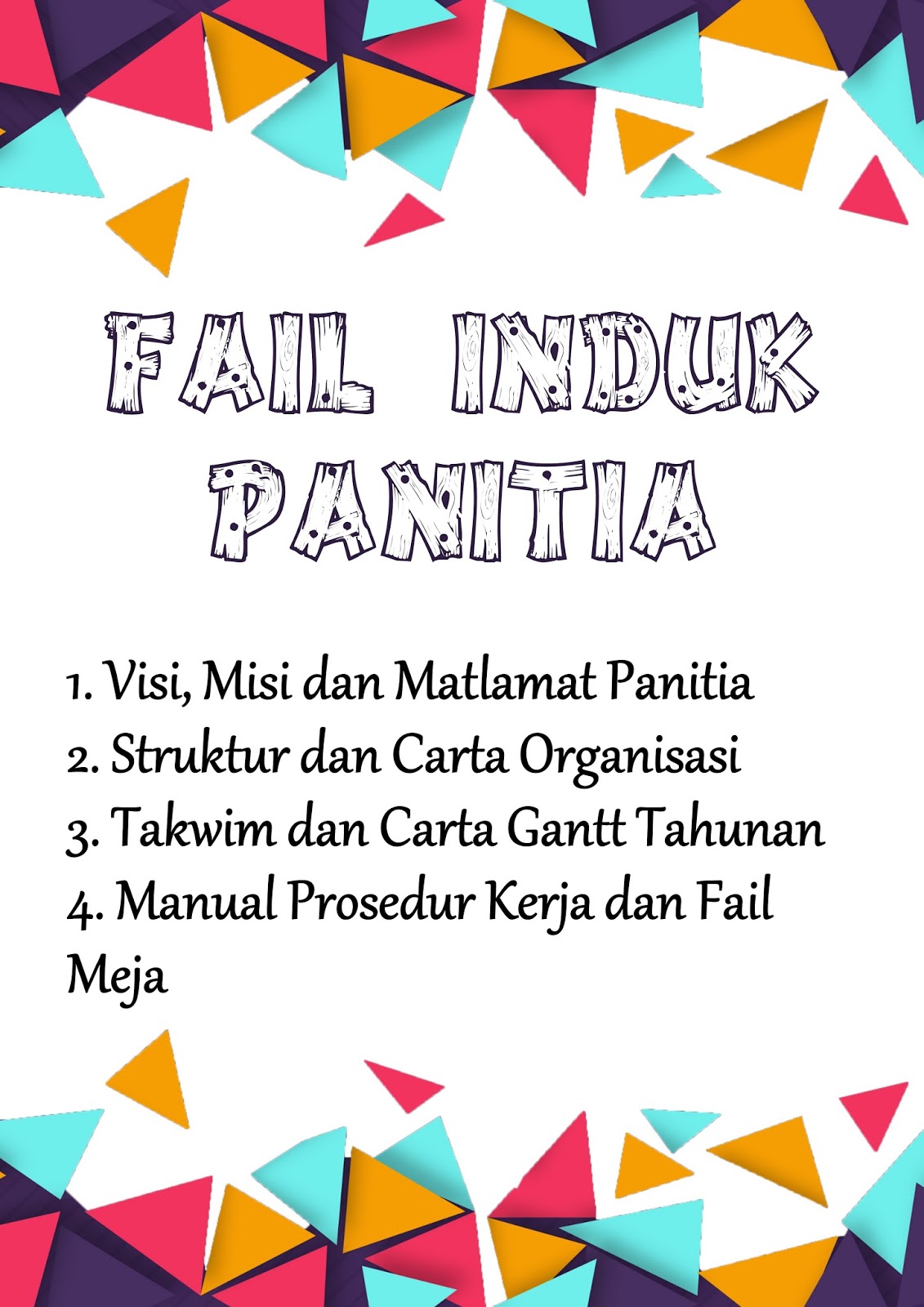 Pembahagi (Divider) untuk Fail Panitia (Lengkap)