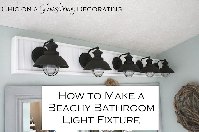 How to make a beachy light fixture by Chic on a Shoestring Decorating