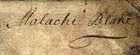 Blake's signature from the book