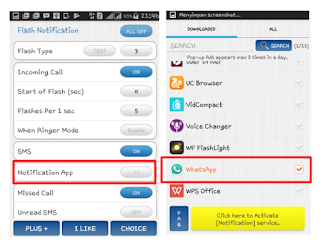 cara membuat lampu flash menyala ketika ada notifikasi whatsapp