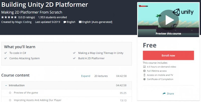 [100% Free] Building Unity 2D Platformer