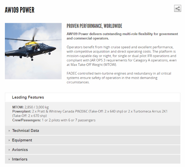 AW-109E Power Philippine Air Force, AW-109E Specifications, AW-109E Philippine Navy, Leonardo Helicopters
