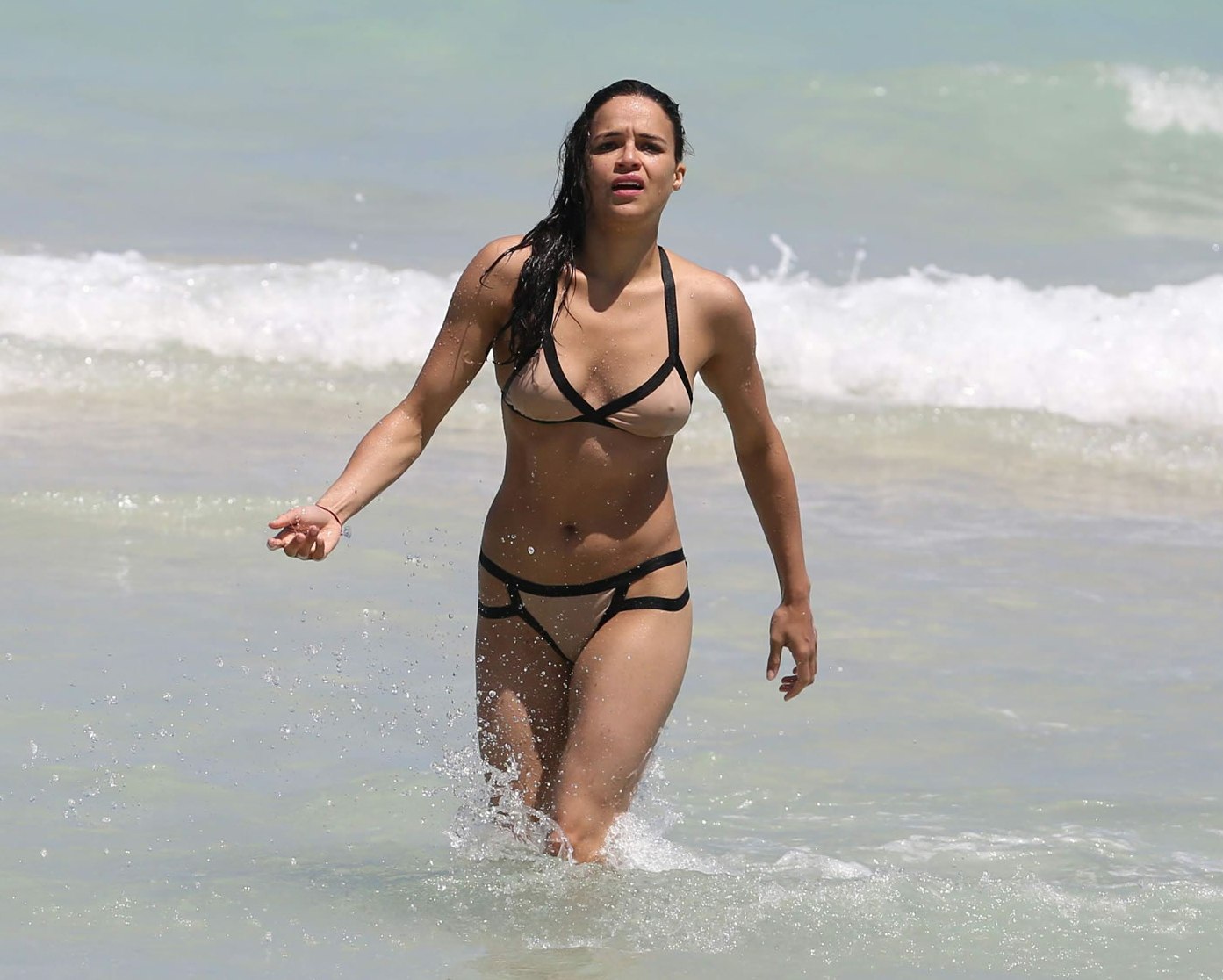 Fast and Furious Michelle Rodriguez’s Oops Nips in Beach Bikini Pics