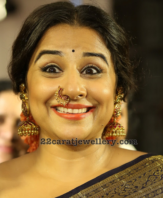 Vidya Balan in Temple Jewelry