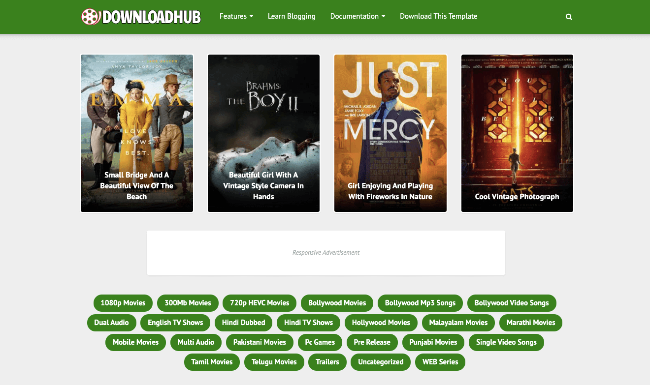 Download Hub - Movies Blogger Template