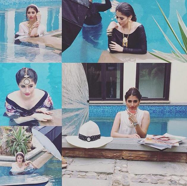 Syra Shehroz Water Pool PhotoShoot for Indian Brand 