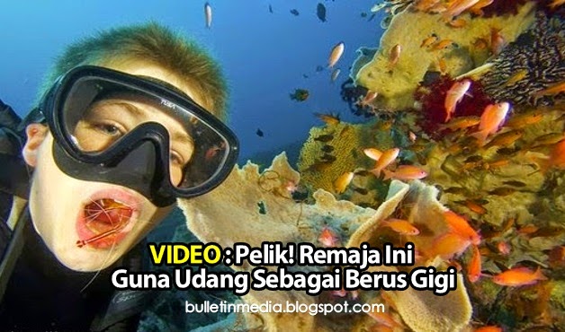  (VIDEO) : Pelik! Remaja Ini Guna Udang Sebagai Berus Gigi