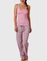 <br />Sleep & Co. Pink Plaid Pant and Polka Dot Tank Top Pajama Set