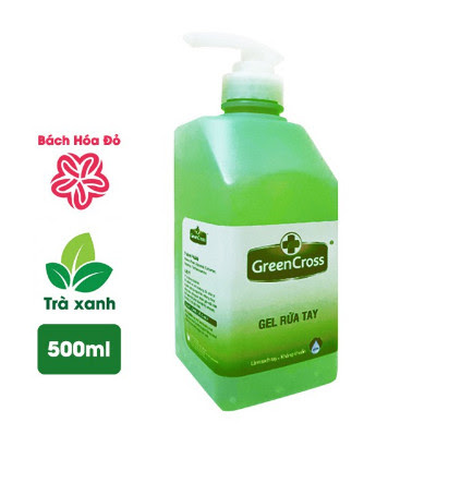 Gel rửa tay khô GREEN CROSS chai 500ml - Hương Trà Xanh (chai có vòi nhấn)